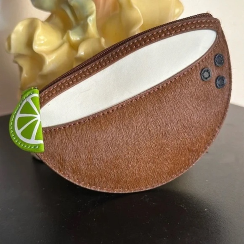 NWT Kate Spade Fine Feathers Lime in the Coconut Coin Purse Wallet
